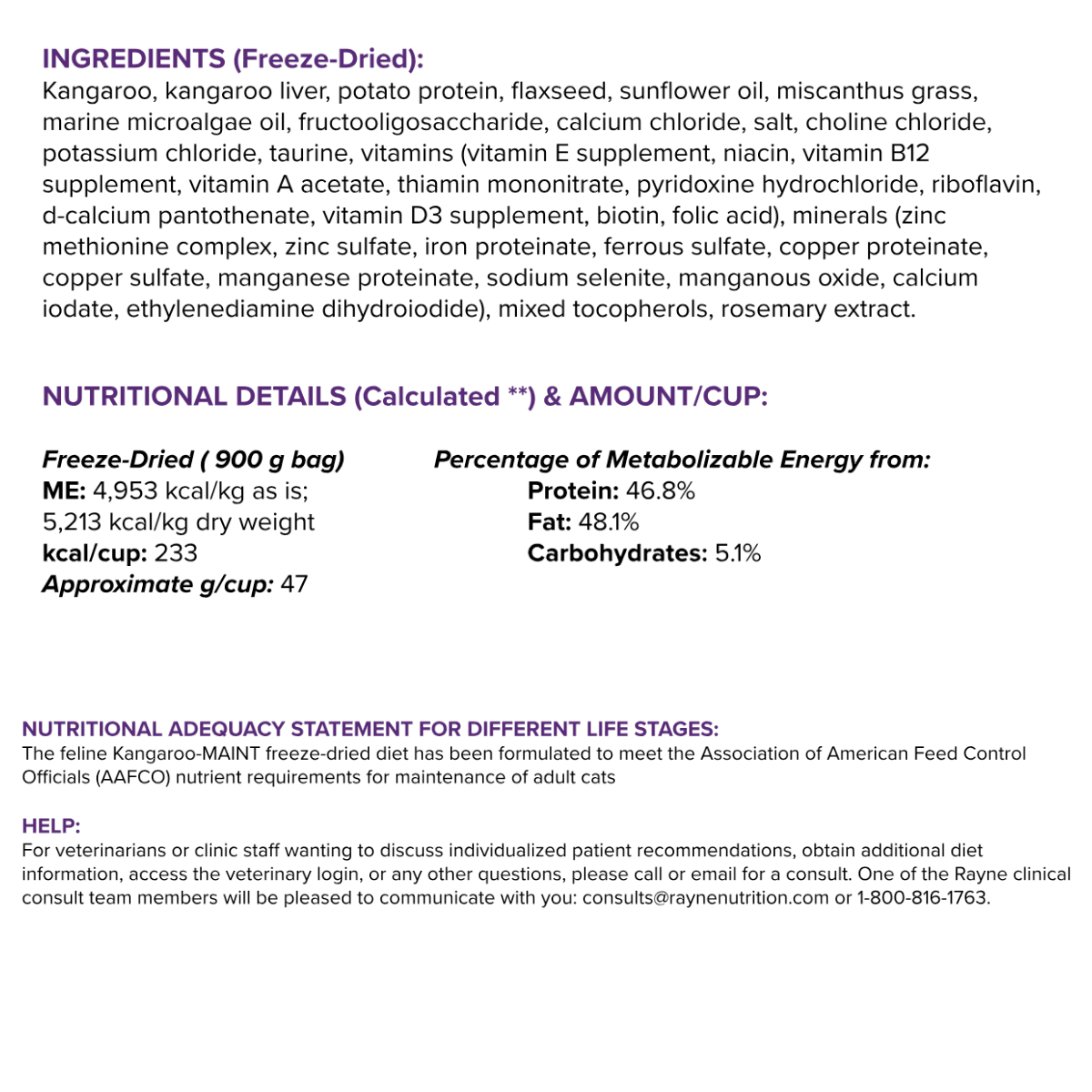 Kangaroo-MAINT Freeze Dried Cat Food